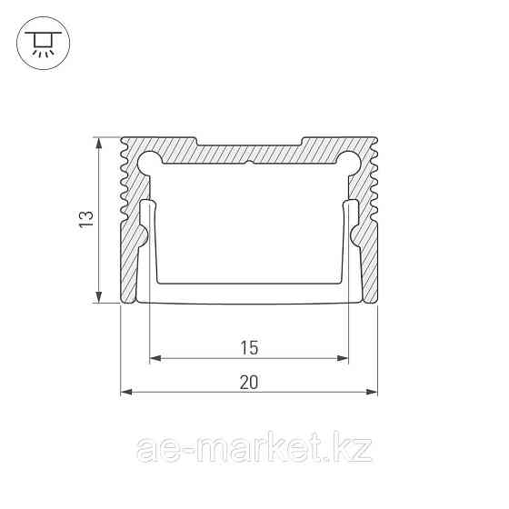 Профиль SL-SLIM20-H13-2000 WHITE (Arlight, Алюминий) Алматы