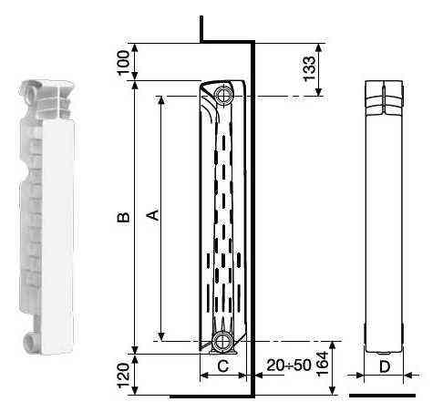 Радиатор алюминиевый Fondital Calidor Super B4 350/100 Алматы