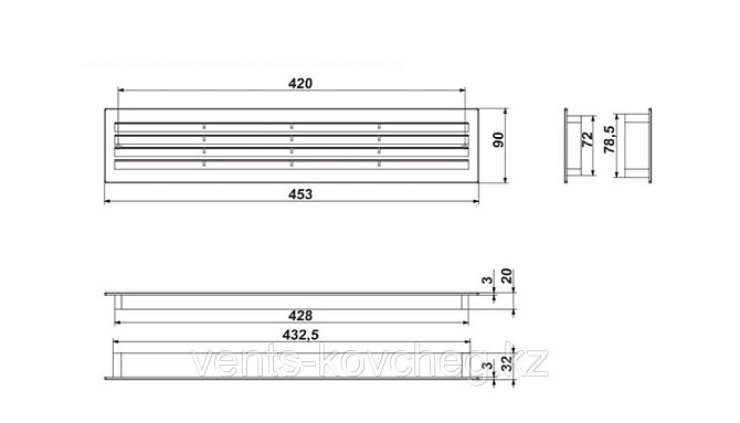 Вентиляционная решетка дверная серии Вентс МВ 430/2 Есік желдеткіш торы Алматы - изображение 4