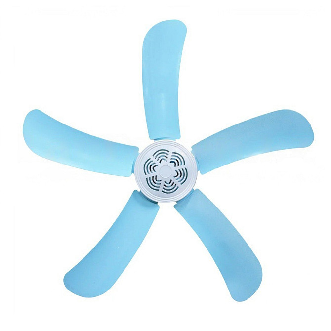 Потолочный вентилятор "Лепесток" голубой (Fei Peng) 5 лопастей d = 31.5 см Алматы - изображение 1