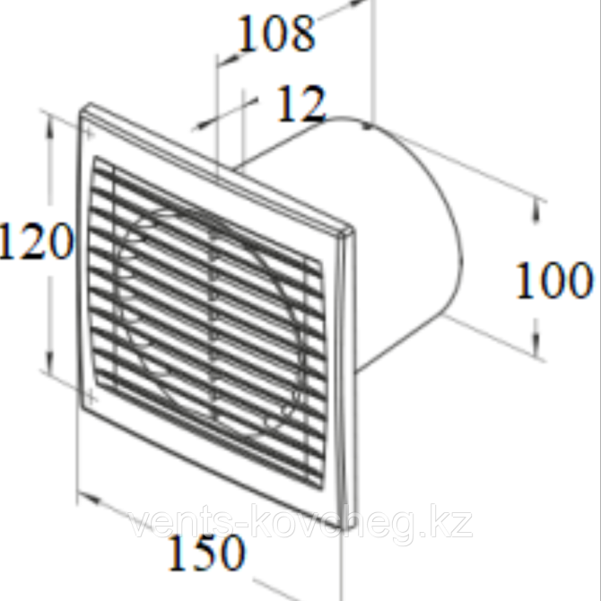 Вентилятор вытяжной Вентс 100 С1 укороченный патрубок Алматы - изображение 4