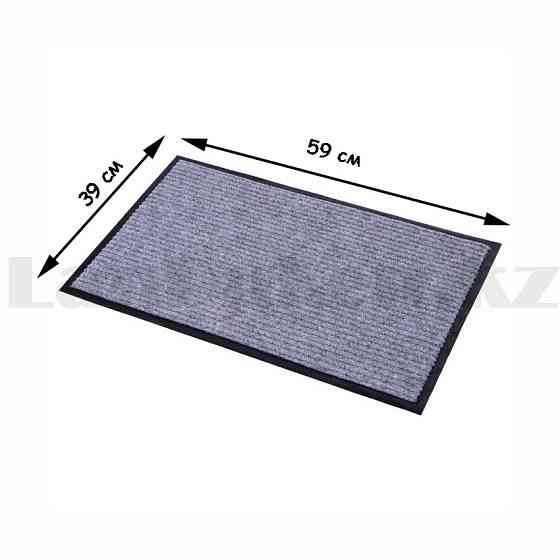 Грязезащитный придверный коврик на резиновой основе 60х40 см серый Алматы