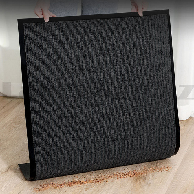 Грязезащитный придверный коврик на резиновой основе 60х40 см черный Алматы - изображение 3