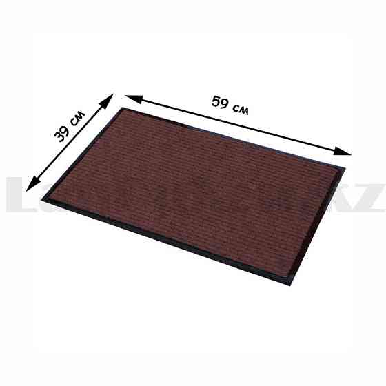 Грязезащитный придверный коврик на резиновой основе 60х40 см коричневый Алматы