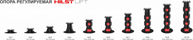 Регулируемая опора HILST LIFT self-leveling HL2 (50-75мм) Алматы - изображение 2