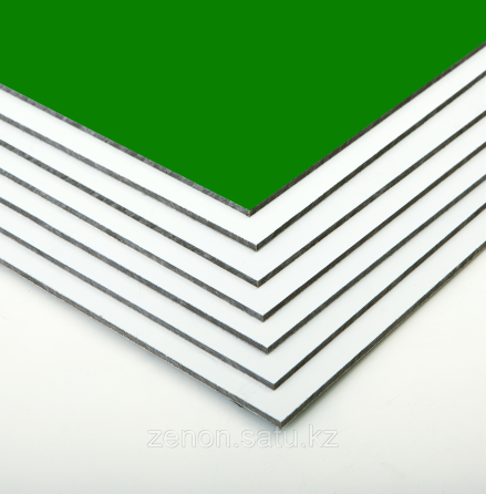 Алюминиевые композитные панели BILDEX, полиэстер, толщина 3 мм, стенка 0.21 мм, 1.5 х 4 м, зеленый Актобе