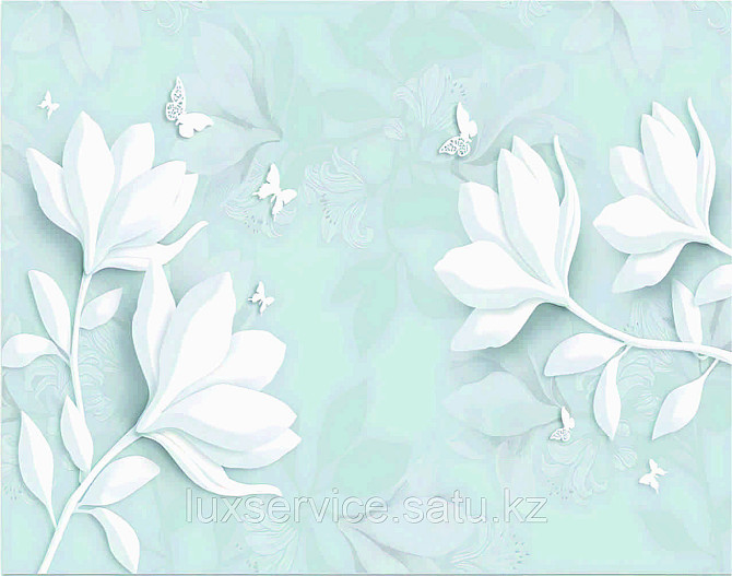 Обои Винтажные цветы голубые Есик - изображение 1