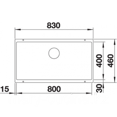 Кухонная мойка под столешницу Blanco Subline 800-U темная скала Астана