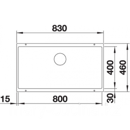 Кухонная мойка под столешницу Blanco Subline 800-U алюметаллик Астана