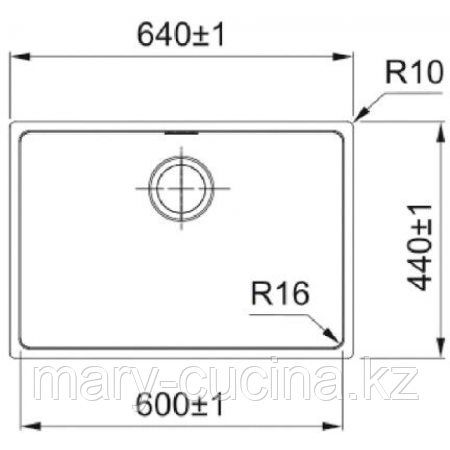 Кухонная мойка подстольного монтажа FRANKE FEX 110-60 стоп вент. Астана