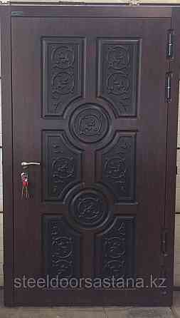 Дверь стальная с влагостойким МДФ и виноритом с патиной Нур-Султан