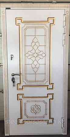 Дверь стальная с влагостойким МДФ и виноритом с патиной Нур-Султан