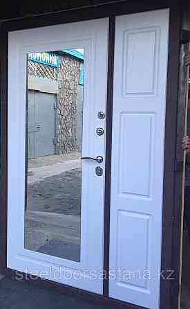 Дверь стальная двупольная с влагостойким МДФ, покрытием Винорит и зеркалом внутри Нур-Султан