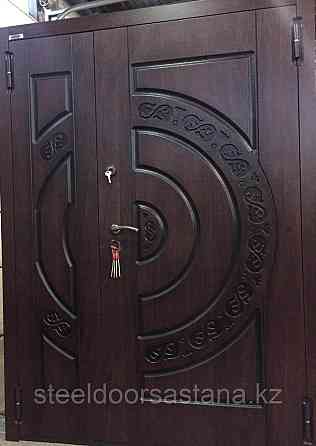 Дверь стальная двупольная с влагостойким МДФ, покрытием Винорит и зеркалом внутри Нур-Султан