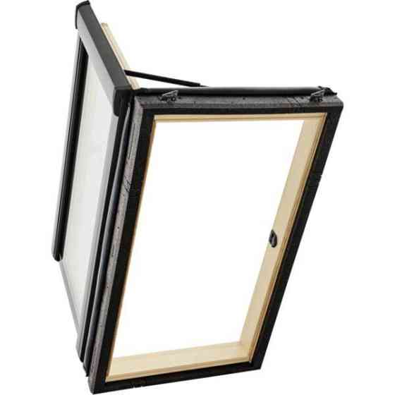 Окно-выход на крышу ROTO Designo R35 (однокамерный стеклопакет из дерева, с боковым открыванием, 90  Нур-Султан