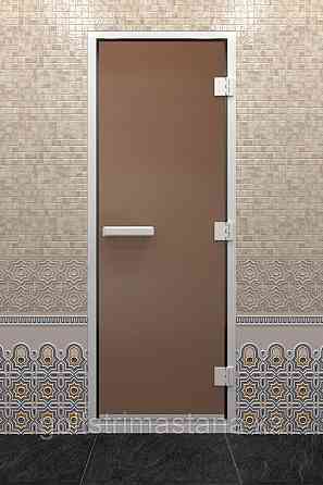 Дверь для хамам "В ЗОЛОТОМ ПРОФИЛЕ" 1900, Бронза Матовая, 700 Нур-Султан