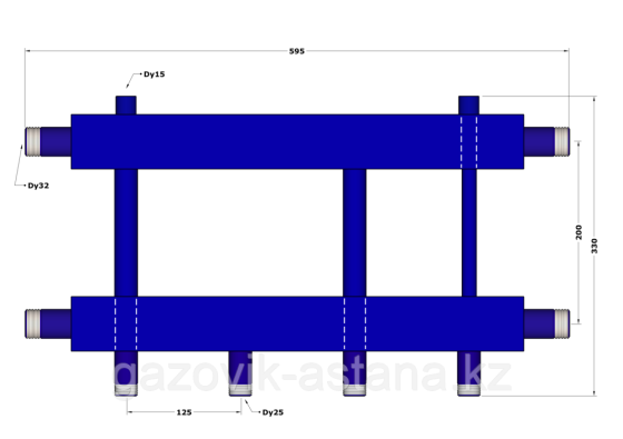 Двухтрубный коллектор DB32-U2.25.125 Астана