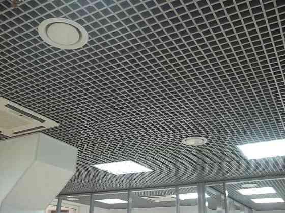 Потолок Грильято 75*75*30мм цвет серый металлик Астана