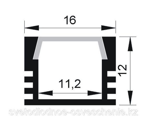 Профиль PAL 1612 накладной (2м) анодированный Jazzway /4690601009647/ Астана - изображение 3