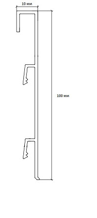 Плинтус алюминиевый с кабель каналом 100х10х3000 мм. Астана - изображение 2