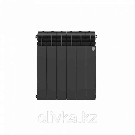 Радиатор биметаллический Royal Thermo BiLiner new/Noir Sable, 500 x 80 мм, 6 секций, черный Караганда