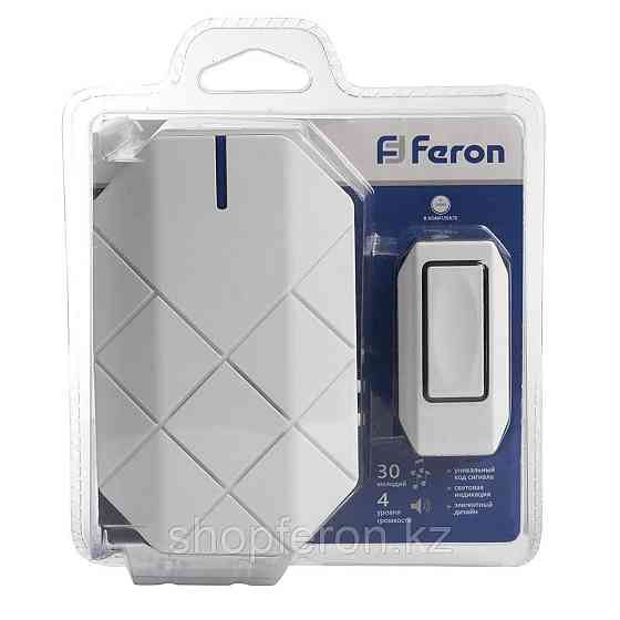 Звонок электрический дверной беспроводной FERON E-377 Павлодар
