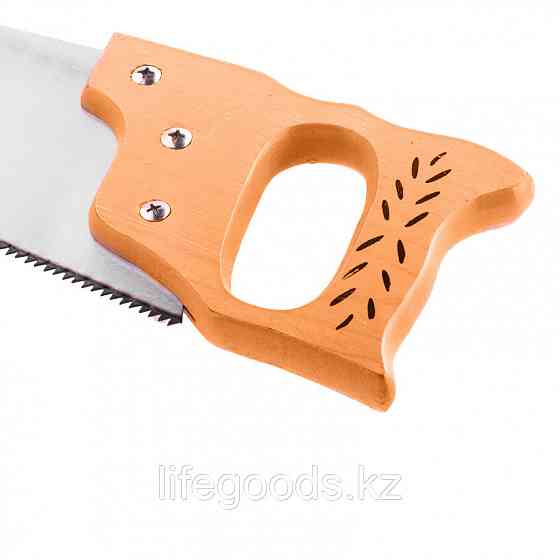 Ножовка по дереву, 400 мм, 7-8 TPI, каленый зуб, линейка, деревянная рукоятка Sparta 231855 Алматы