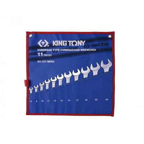 Набор комбинированных ключей, 8-24 мм, 11 предметов KING TONY 1211MR \1211SR01 Набор дюймовых ключей Алматы