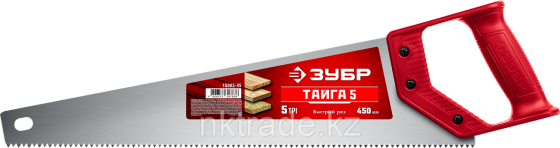 Ножовка для быстрого реза "ТАЙГА-5" 450 мм, 5 TPI, быстрый рез поперек волокон, для крупных и средни Алматы