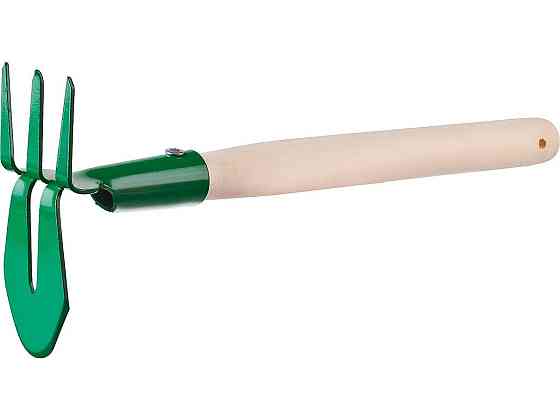 Мотыга-рыхлитель, РОСТОК 39625, с деревянной ручкой, "лепесток+3 зуба" прямая, 155x70x425мм (39625) Алматы