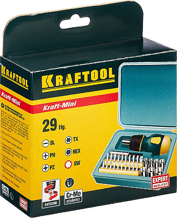 Отвертка реверсивная, KRAFTOOL, 29 шт. (25556-H29) Алматы - изображение 3