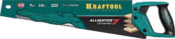 Ножовка универсальная Alligator 7, KRAFTOOL, 7 TPI, 500 мм (15004-50_z01) Алматы