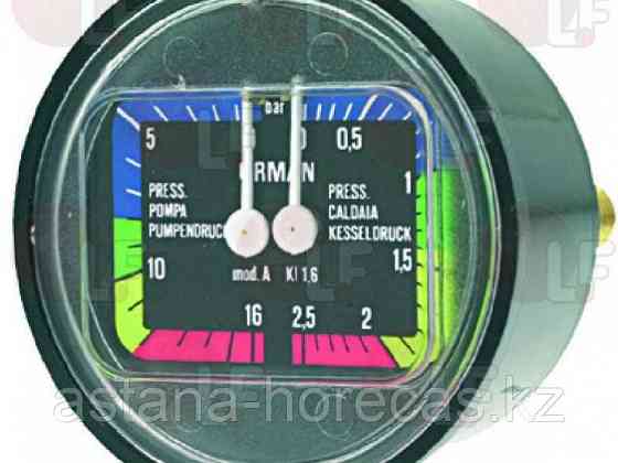 Манометр насоса д. 63 мм double scale 0÷2.5 - 0÷16 bar 21109 Astoria Нур-Султан