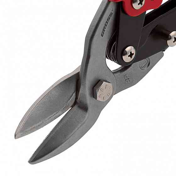 Ножницы по металлу "Piranha", 250 мм, прямой и левый рез, сталь СrMo, двухкомпонентные рукоятки Gros Алматы