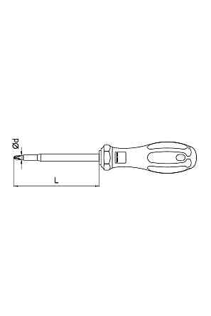 Отвертка изолированная с крестообразным шлицем C-PLUS Phillips (VDE) - PH1x80 mm Атырау