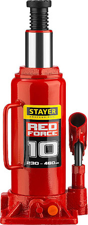 Домкрат бутылочный Stayer, 10 т., 230-460 мм, серия "Red force" (43160-10_z01) Нур-Султан - изображение 3