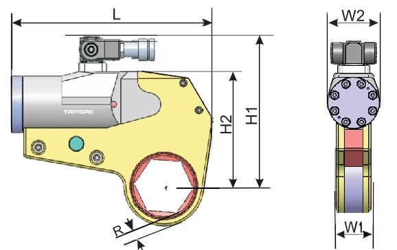 Гидравлический ключ THL-8-2 (1160-11780 нм) привод, HL-8 (41-105 мм) сменная кассета Атырау - изображение 2