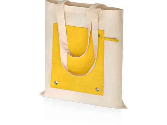 Складная хлопковая сумка для шопинга Gross с карманом, желтый Алматы