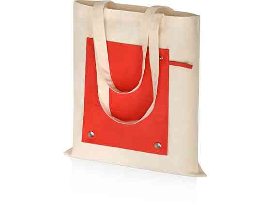 Складная хлопковая сумка для шопинга Gross с карманом, красный Алматы