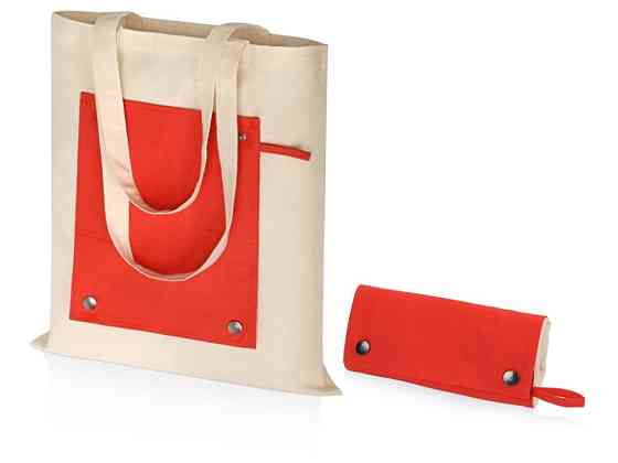 Складная хлопковая сумка для шопинга Gross с карманом, красный Алматы