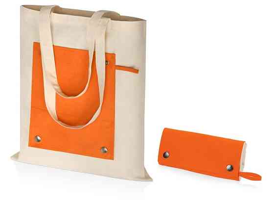 Складная хлопковая сумка для шопинга Gross с карманом, оранжевый Алматы