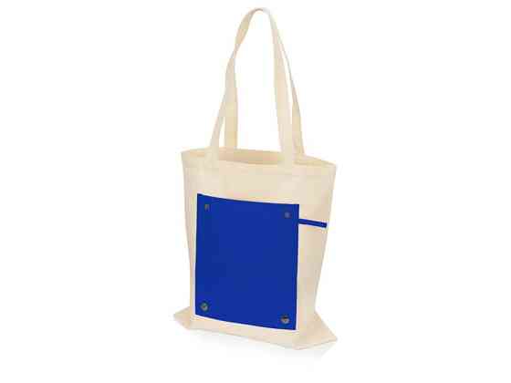 Складная хлопковая сумка для шопинга Gross с карманом, синий Алматы