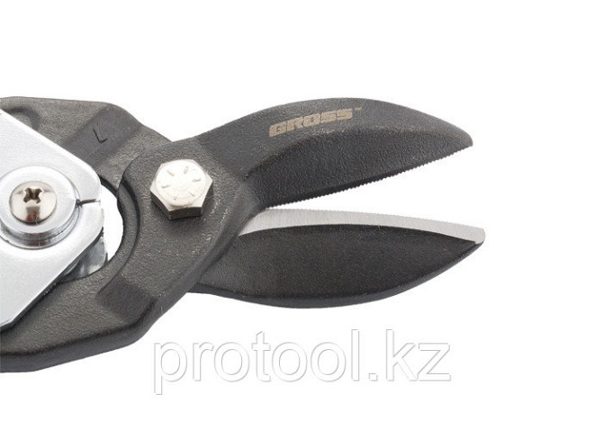 Ножницы по металлу"PIRANHA"усиленные,255 мм,прямой рез,сталь-СrMo,двухкомпонентные рукоятки//GROSS Алматы - изображение 3