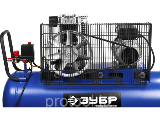 Компрессор воздушный, ЗУБР Профессионал ЗКПМ-440-100-Р-2.2, поршневой, масляный, ременной привод, 44 Алматы