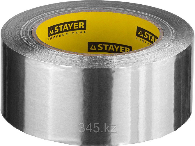 Алюминиевая лента, STAYER Professional 12268-75-50, до 120°С, 50мкм, 75мм х 50м Алматы - изображение 2