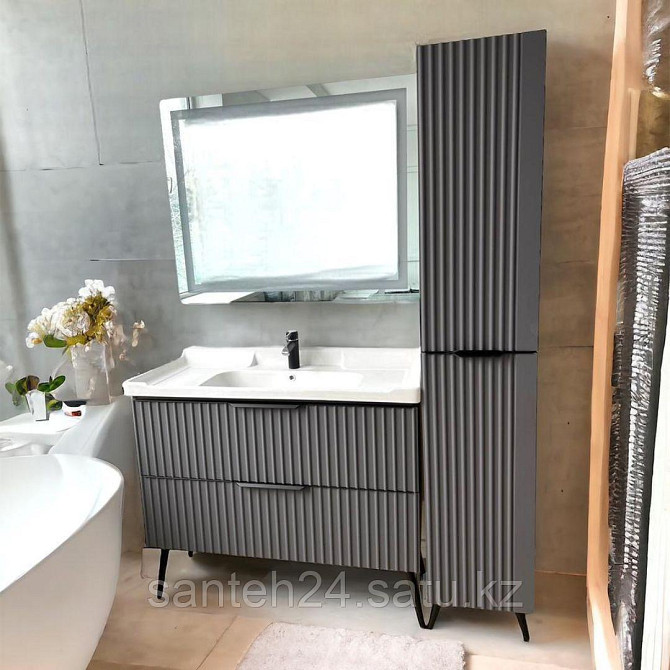 Тумба для ванной с умывальником Енссон серый 100 см Алматы - изображение 1