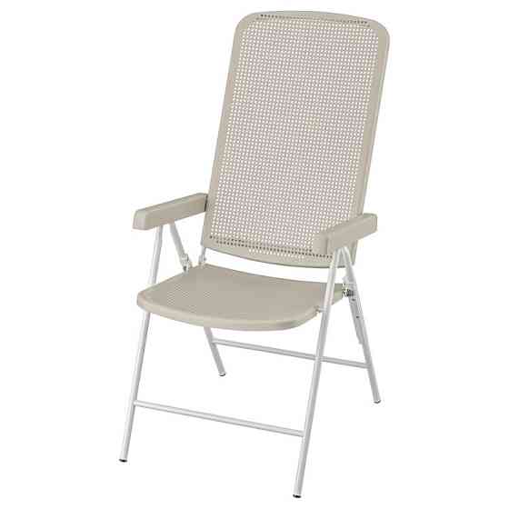 Кресло садовое ТОРПАРЁ регулируемая спинка, белый/бежевый ИКЕА, IKEA Казахстан Нур-Султан