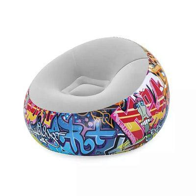Надувное кресло Inflate-A-Chair Graffiti, 112x112x66 см (75075) Шымкент - изображение 1
