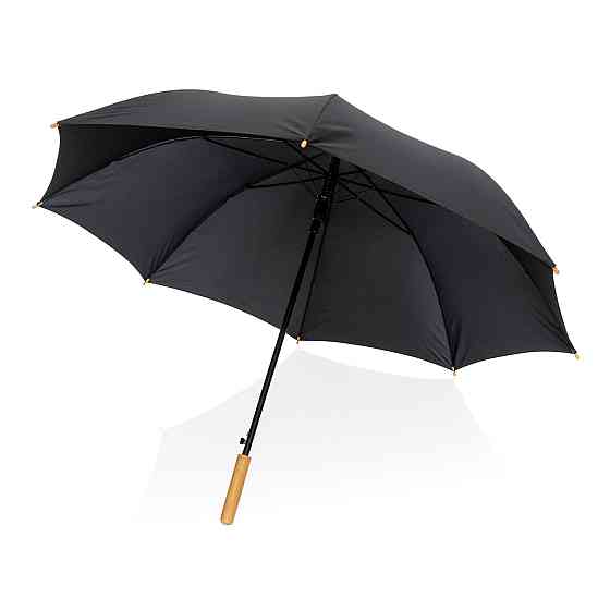 Плотный зонт Impact из RPET AWARE с автоматическим открыванием, d120 см, черный; , , высота 94 см.,  Костанай