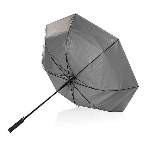 Двухцветный плотный зонт Impact из RPET AWARE с автоматическим открыванием, d120 см, серебряный; , , Костанай